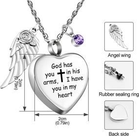 img 1 attached to Heart Cremation Necklace Ashes Birthstones God