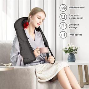 img 3 attached to Neck & Back Massager with Heat - Shiatsu Electric Shoulder & Kneading 🌡️ Massage for Neck and Back Pain Relief | Use at Home, Office, and Car