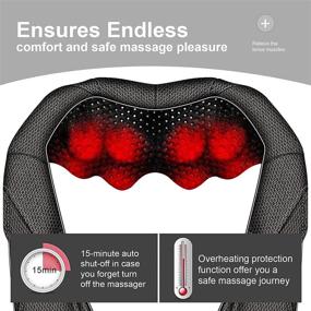 img 2 attached to Neck & Back Massager with Heat - Shiatsu Electric Shoulder & Kneading 🌡️ Massage for Neck and Back Pain Relief | Use at Home, Office, and Car