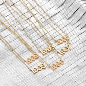 img 2 attached to CITLED Year Necklace Gold Birth Number Pendant: Old English Arabic Numerals Friendship Jewelry - 14K Gold Filled Dainty Chain for Boho Beach Style - Simple and Delicate Handmade Birthday Gift