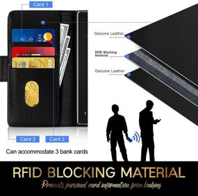 img 2 attached to FYY Чехол-бумажник для Samsung Galaxy S21 Ultra 5G 6.8” из натуральной кожи блокирующий RFID с карманами для карт, черный