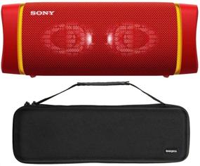 img 4 attached to 🔊 Sony SRSXB33 Дополнительный бас Bluetooth беспроводной портативный динамик (красный) комплект с жестким чехлом для путешествий - решение хранения Knox Gear (2 предмета)
