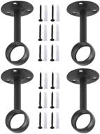 🔧 anndason ceiling-mount curtain rod bracket – set of 4 black curtain rod brackets, rod holders logo