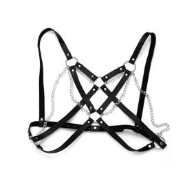 img 2 attached to 🖤 Zoestar Punk Leather Body Chain: Black Fashion Chest Chain for Women's Party Outfits