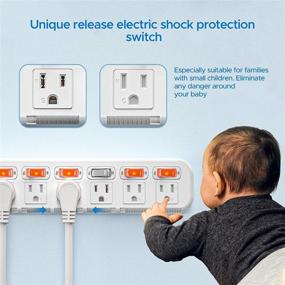 img 2 attached to 💡 CRST Surge Protector Power Strip with Individual Switch: Wall Mounted, Flat Plug, 6 Outlets, 6FT Cord