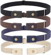 👖 buckle-free adjustable women belt: whippy no buckle elastic belt - perfect for jeans pants (3 or 4 pieces) logo