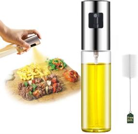 img 4 attached to 🌿 Ecowin 100ml Olive Oil Sprayer for Cooking Salad, Glass Bottle Olive Oil Spray, Perfect for Baking, Roasting, BBQ, Frying, Grilling, with Stainless Steel Nozzle