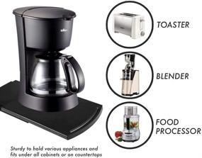 img 3 attached to 🍵 Sliding Coffee Maker Tray: 12" Black Caddy Slider for Convenient Under Cabinet Blender Toaster Storage with Smooth Rolling Wheels and Sturdy ABS Construction