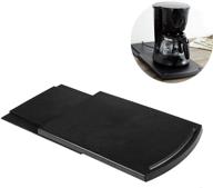 🍵 sliding coffee maker tray: 12" black caddy slider for convenient under cabinet blender toaster storage with smooth rolling wheels and sturdy abs construction логотип