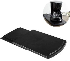 img 4 attached to 🍵 Sliding Coffee Maker Tray: 12" Black Caddy Slider for Convenient Under Cabinet Blender Toaster Storage with Smooth Rolling Wheels and Sturdy ABS Construction