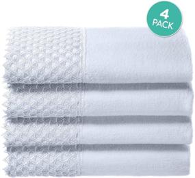 img 3 attached to 🎁 Beautiful Lace-Trimmed Fingertip Towels for Bathroom and Powder Room - Set of 4 - 11 by 18" - Pure Cotton Velour Towel Set Packaged in Gift Box - Ideal for Best Home Décor (White)