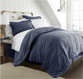 img 3 attached to 🛏️ Queen Navy Bed in a Bag by Becky Cameron Box - ienjoy Home 8 Piece Set (BC-Multi-Queen-Navy)