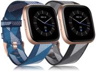 🙍 стильные регулируемые плетеные браслеты для fitbit versa 2 / versa / versa lite - идеально подходят для женщин и мужчин логотип