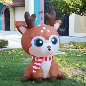 img 2 attached to 🎅 GOOSH 5 FT Christmas Inflatable Reindeer Yard Decoration with Built-in LED Lights - Clearance Sale