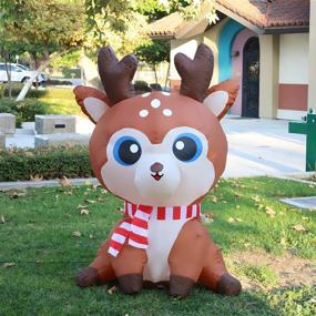 img 4 attached to 🎅 GOOSH 5 FT Christmas Inflatable Reindeer Yard Decoration with Built-in LED Lights - Clearance Sale