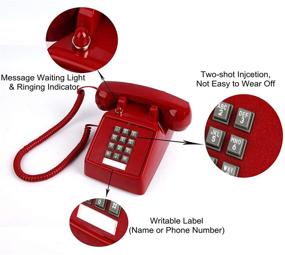 img 3 attached to 📞 Retro Single Line Corded Desk Phone with Extra Loud Ringer - Ideal for Home, Hotel, Office, and School Use!