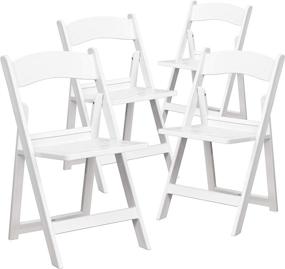 img 3 attached to 4 Pack White Resin Folding Chair with Slatted Seat - Flash Furniture HERCULES Series - 1000 lb. Capacity