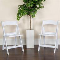 4 pack white resin folding chair with slatted seat - flash furniture hercules series - 1000 lb. capacity logo