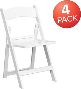 img 2 attached to 4 Pack White Resin Folding Chair with Slatted Seat - Flash Furniture HERCULES Series - 1000 lb. Capacity