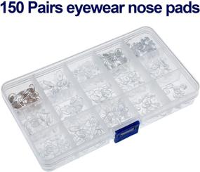 img 1 attached to Sumind Eyeglass Repair Kit - 150 Pairs of Nose Pads and 1000 Pieces of Screws, Nut Washers. Includes Tweezers, Screwdriver, and Cleaning Cloth