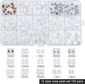 img 3 attached to Sumind Eyeglass Repair Kit - 150 Pairs of Nose Pads and 1000 Pieces of Screws, Nut Washers. Includes Tweezers, Screwdriver, and Cleaning Cloth