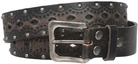 img 3 attached to Perforated Studded Vintage Embossed Leather