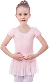 img 1 attached to Girls' Ballet Dance Dress with Skirted Short Sleeve Leotard