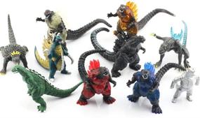 img 1 attached to 🦖 COOLINKO 10pcs Godzilla Figurines with Jumbo Easter Egg - Vibrant Colors and Resilient Designs - Best for Kids Cake Toppers, Party Favors, and Easter Basket Fillers