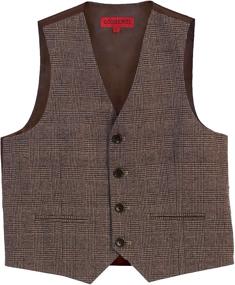 img 3 attached to 👔 Classic Plaid Elegance: Gioberti Boy's Tweed Formal Suit Vest