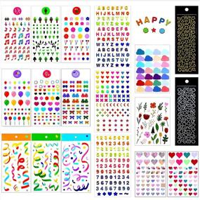 img 4 attached to 25 Sheets Colorful Korean Deco Stickers - Alphabet, Numbers, Ribbons, Stars, 🎨 and Love for Arts, Crafts, Greeting Cards, Photos, Scrapbooks, Home Decor, and DIY Projects