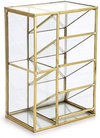 img 4 attached to 🖌️ Organize Your Space in Style with the Hipiwe Vintage Gold Metal Desk Organizer - 6 Compartment Holder for Makeup, Brushes, Lipstick, Pens, Pencils, and More!