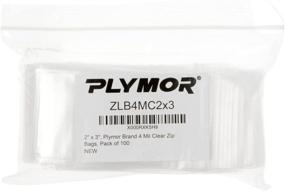 img 1 attached to 🔒 Plymor Heavy-Duty Plastic Ziplock Bags, 4 Mil, 2x3 Inches (Pack of 100)