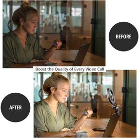 img 1 attached to 📸 Aureday 6" Led Selfie Ring Light for Enhanced Video Conferencing, Zoom Calls, Streaming, Photography: Dimmable Webcam Light for Online Teaching and More!