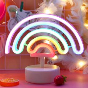 img 2 attached to Vibrant Neon Rainbow Light Lamp for Colorful Room Decor - Battery/USB Powered LED Neon Signs - Perfect for Birthdays, Bars, Parties, Weddings, and Christmas