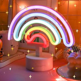 img 3 attached to Vibrant Neon Rainbow Light Lamp for Colorful Room Decor - Battery/USB Powered LED Neon Signs - Perfect for Birthdays, Bars, Parties, Weddings, and Christmas