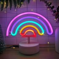 vibrant neon rainbow light lamp for colorful room decor - battery/usb powered led neon signs - perfect for birthdays, bars, parties, weddings, and christmas логотип