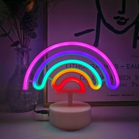 img 1 attached to Vibrant Neon Rainbow Light Lamp for Colorful Room Decor - Battery/USB Powered LED Neon Signs - Perfect for Birthdays, Bars, Parties, Weddings, and Christmas