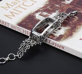img 1 attached to Vintage Chain Rhinestone Bracelet with Carved Cover for Fitbit Inspire HR/Inspire