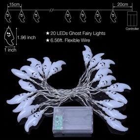 img 1 attached to 👻 Halloween Ghost Fairy Lights: Spooky 20 LEDs Battery Operated String Lights for Haunting Halloween Decorations