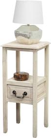 img 2 attached to Modern Brushed Morning Mist Acacia Wood Accent Table by Christopher Knight Home