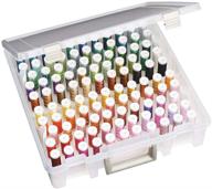 artbin 9002ab super satchel box - portable craft & sewing organizer with thread tray and plastic storage case - clear logo