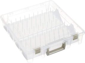 img 3 attached to ArtBin 9002AB Super Satchel Box - Portable Craft & Sewing Organizer with Thread Tray and Plastic Storage Case - Clear