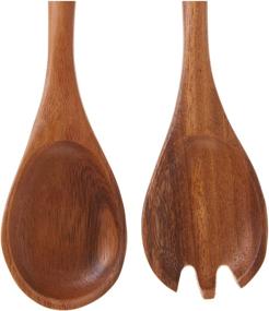 img 1 attached to 🥗 Lipper International Acacia Oblong Salad Servers: Elegant 12" Long Wooden Utensils - One Pair