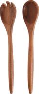 🥗 lipper international acacia oblong salad servers: elegant 12" long wooden utensils - one pair logo