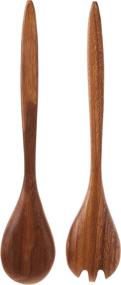 img 3 attached to 🥗 Lipper International Acacia Oblong Salad Servers: Elegant 12" Long Wooden Utensils - One Pair