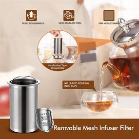 img 2 attached to 🍵 Hiware 1000ml Glass Teapot: The Ultimate Stovetop Safe Tea Kettle with Removable Infuser, Perfect for Blooming and Loose Leaf Tea!