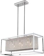 💡 6 light linear rectangular chandelier - deluxe lamp crystal pendant in chrome логотип