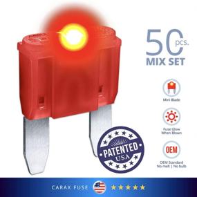 img 4 attached to 🚗 CARAX Glow Fuse – Premium Mini Blade Assortment Kit – 50 pcs. – LED Automotive Fuse with Easy Identification – Glow When Blown – Smart Auto Glow Technology – Mix 50 pcs.