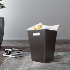 img 2 attached to Stylish KINGFOM Classic Leather Trash Cans: Your Ideal Waste Paper Basket Solution for Bathroom, Kitchen, Office, and High Class Hotel