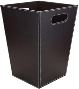 img 4 attached to Stylish KINGFOM Classic Leather Trash Cans: Your Ideal Waste Paper Basket Solution for Bathroom, Kitchen, Office, and High Class Hotel